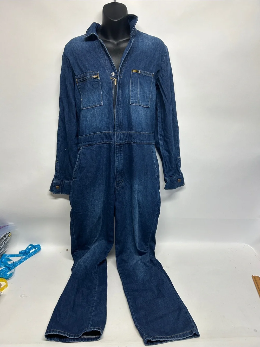 Dark Blue Denim Jumpsuit / Boilersuit size medium lee’s 100% cotton